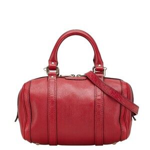 Gucci Guccissima Handbag Shoulder Bag Red Leather